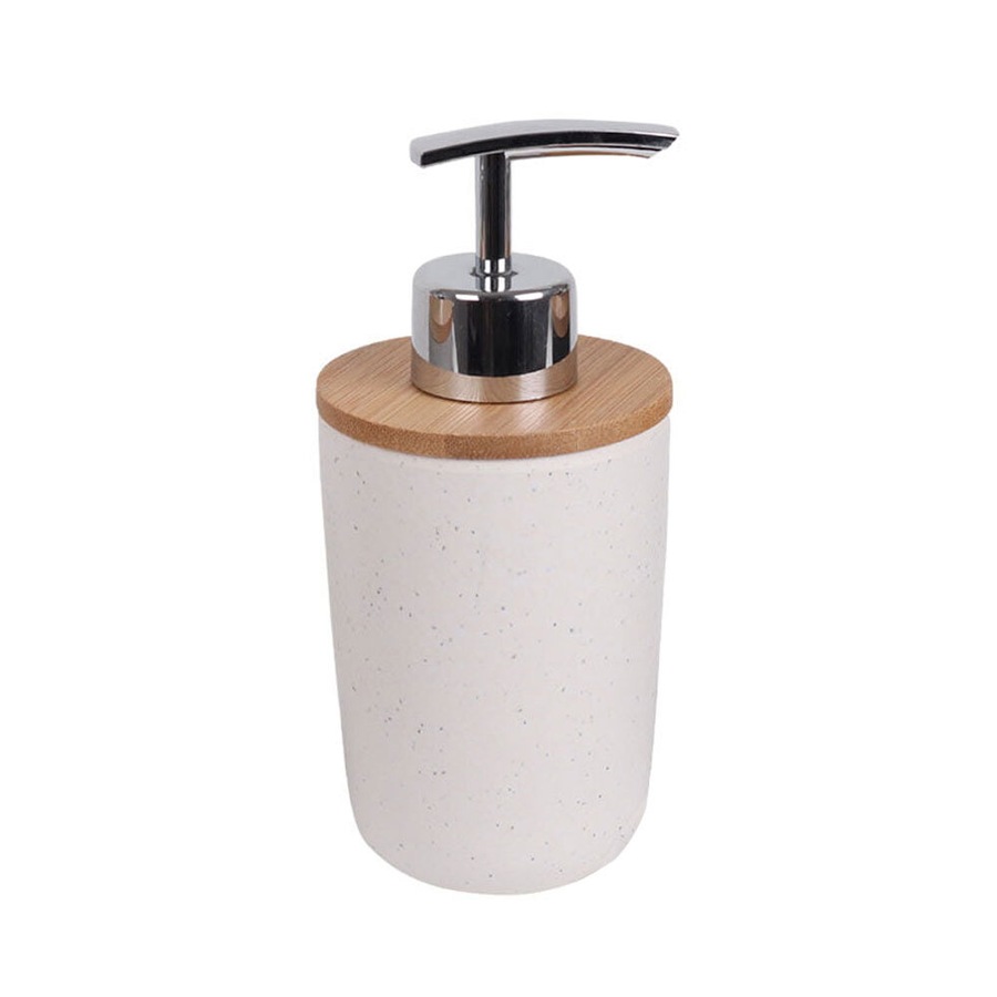 Eco Basics 3-in-1 Vanity Bathroom Set Toothbrush/Soap Holder Dispenser Tray WHT