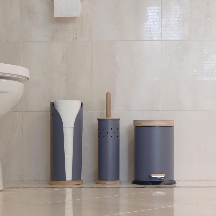 Eco Basics 3L Rubbish Bin/Trash Garbage Can Waste Container Storage Charcoal