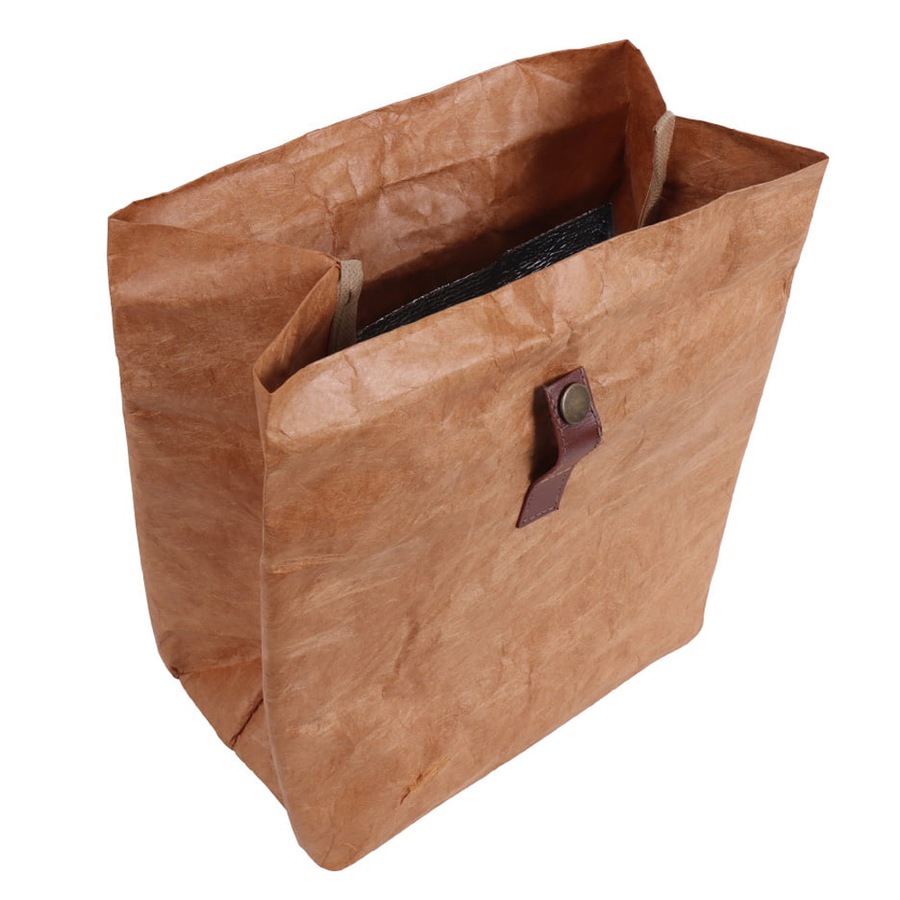 Eco Basics Reusable Insulated Paper Snack/Lunch Bag Waterproof Storage Brown