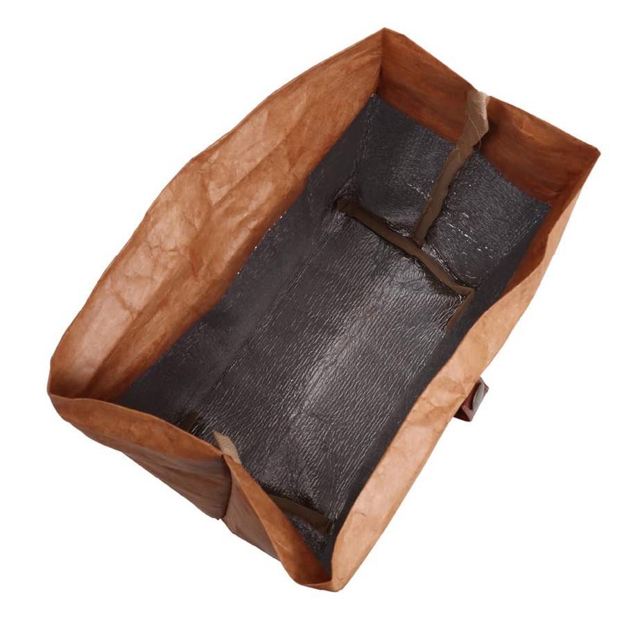 Eco Basics Reusable Insulated Paper Snack/Lunch Bag Waterproof Storage Brown