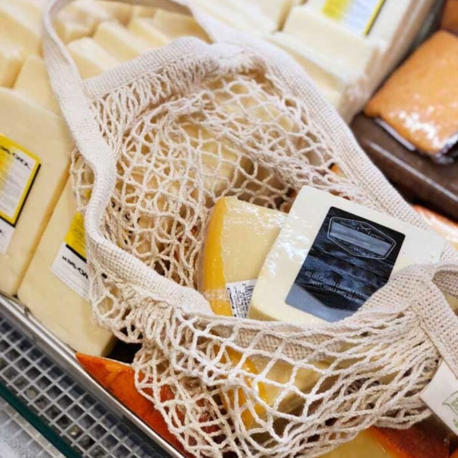 Eco Basics Reusable Organic Cotton Shopping Bag w/ Short/Carry Handle Cream