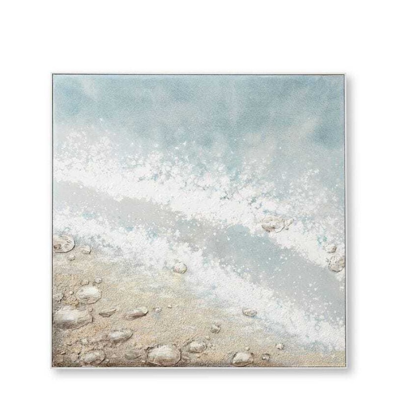 Buy Elme Living 100cm Hand Painted Sea Change Wall Art Painting Square
