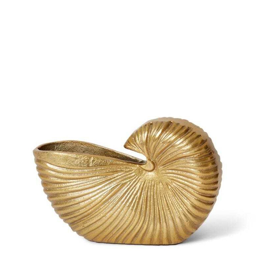 E Style Nautilus 22cm Aluminium Plant/Flower Vase Tabletop Home Decor Gold