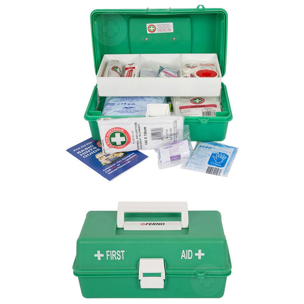 Emergency Medical First Aid Kit Injury Treatment Locking Portable Case Work/Home