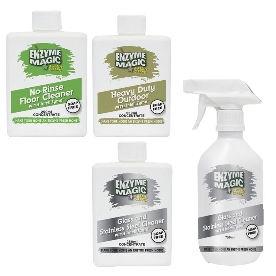Enzyme Magic No Rinse Floor Cleaner, Heavy Duty Outdoor Cleaner & Glass Cleaner