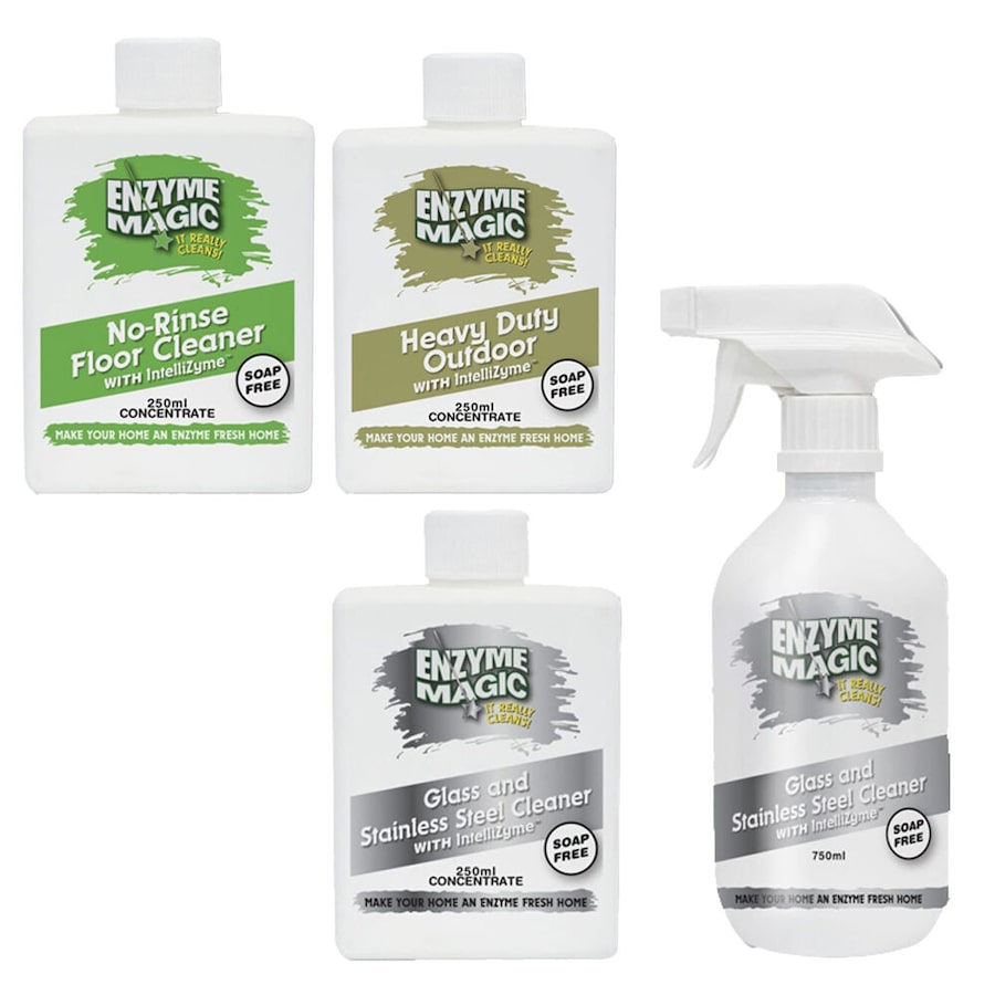 Enzyme Magic No Rinse Floor Cleaner, Heavy Duty Outdoor Cleaner & Glass Cleaner
