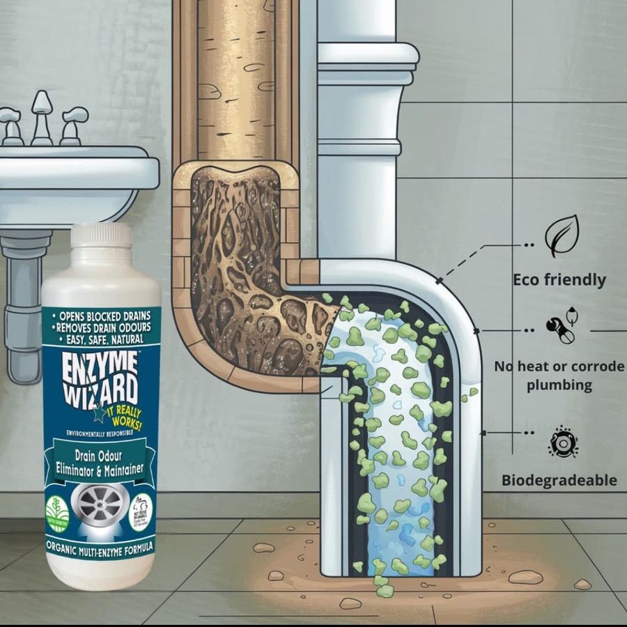 Enzyme Wizard Kitchen/Shower Drain Odour Eliminator/Blocked Drain Maintainer 20L