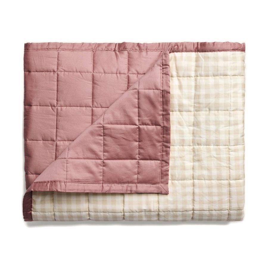 ErgoPouch Quilted Nursery Coverlet Quilt King Single Rosy Gingham