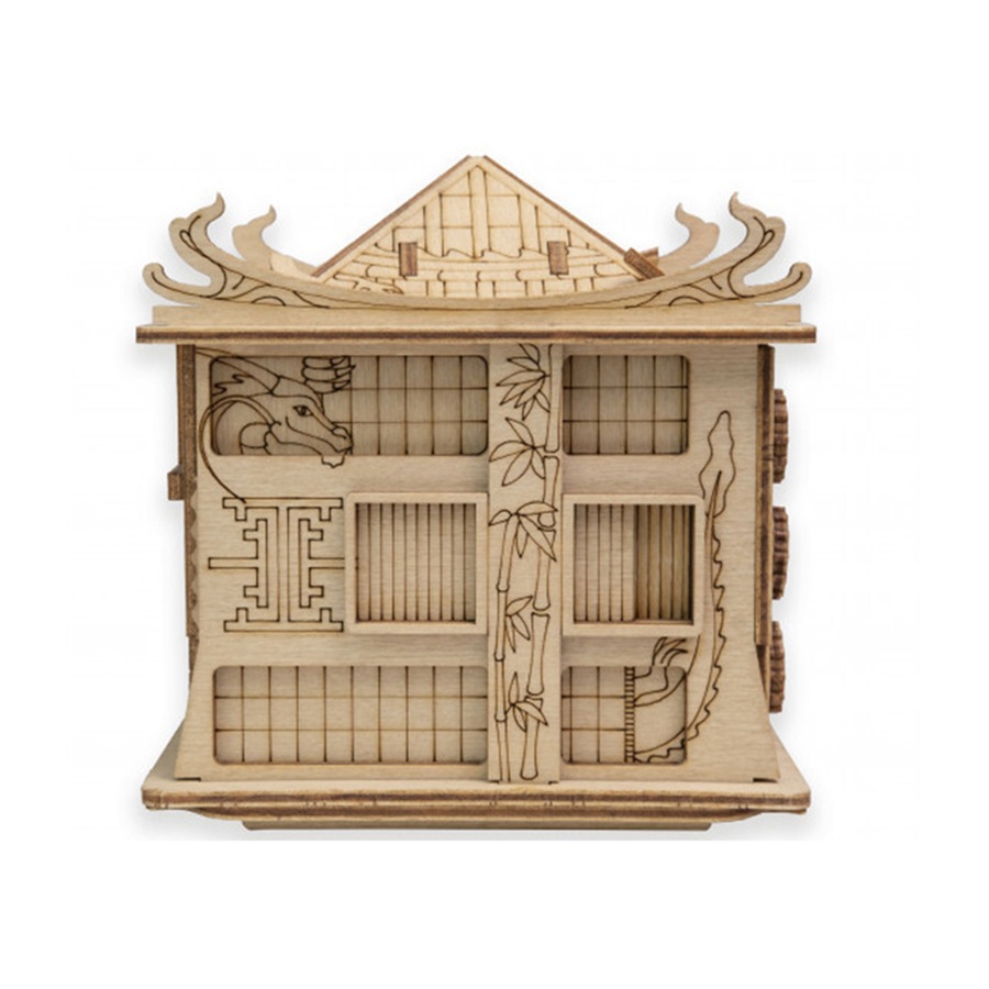 Escape Welt House Of The Dragon Wooden 3D Puzzle Box Kids Solving Mystery Toy
