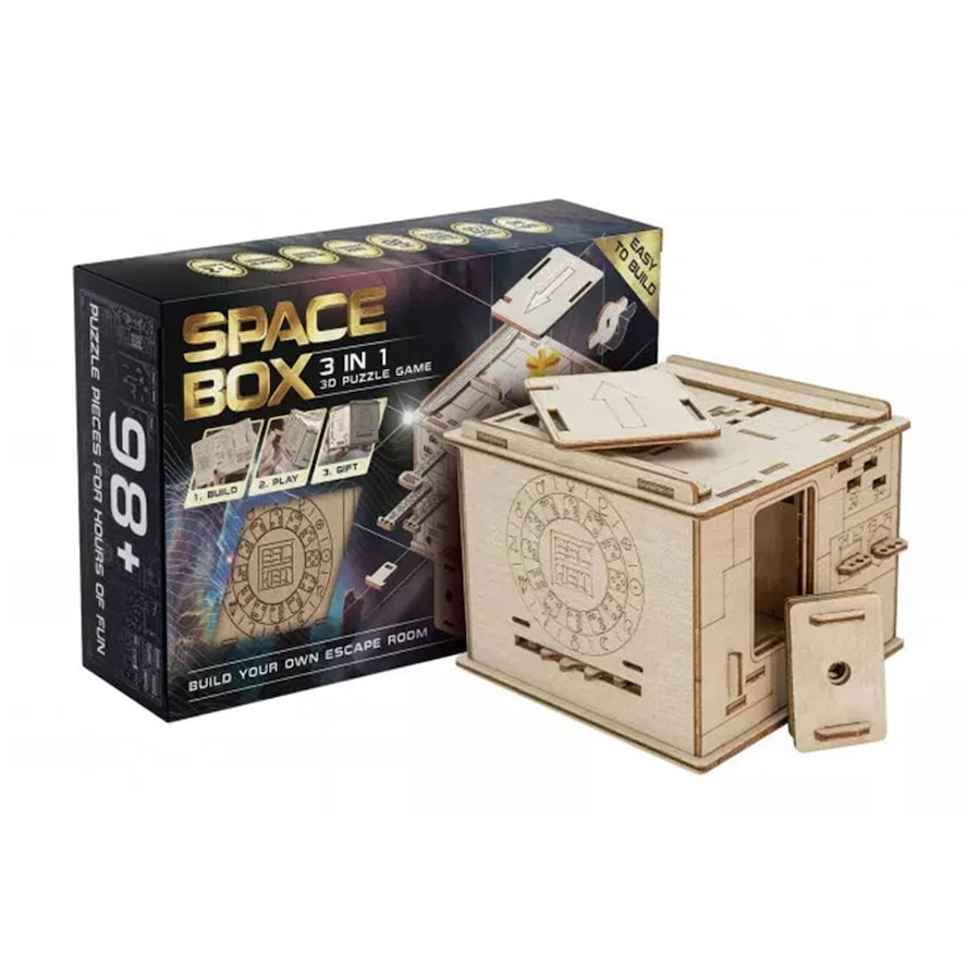 Escape Welt Space Box Constructor Wooden 3D Puzzle Kids Solving Logic Game Toy