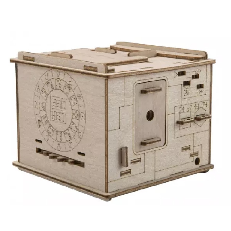 Escape Welt Spacebox Wooden 3D Puzzle Box Kids Challenge/Solving Mystery Toy