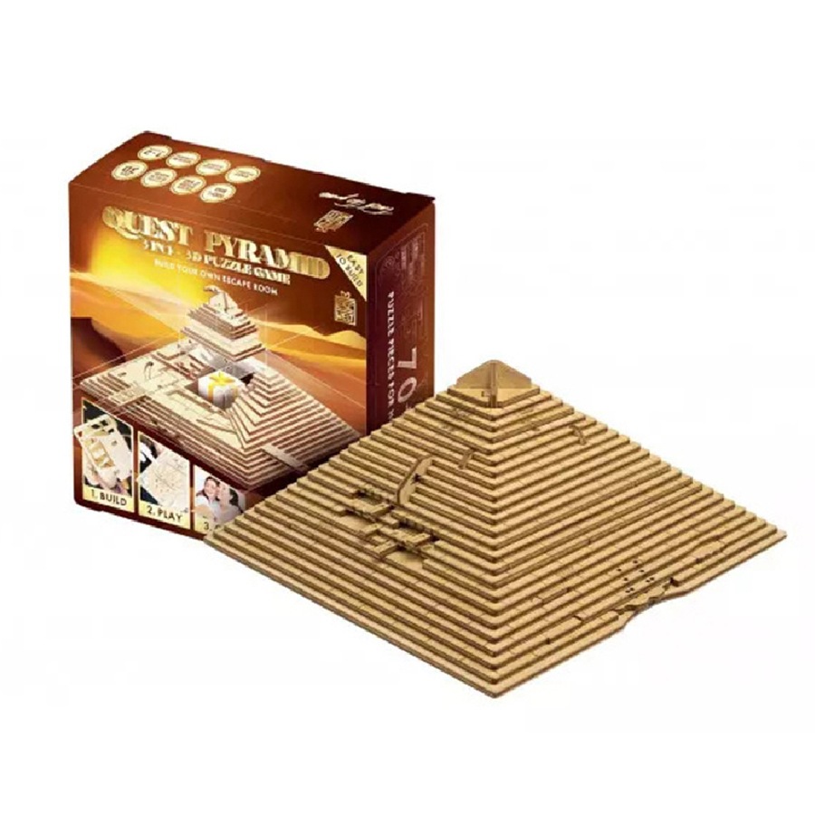 Escape Welt Wooden Quest Pyramid Constructor 3D Puzzle Kids Solving Game Toy
