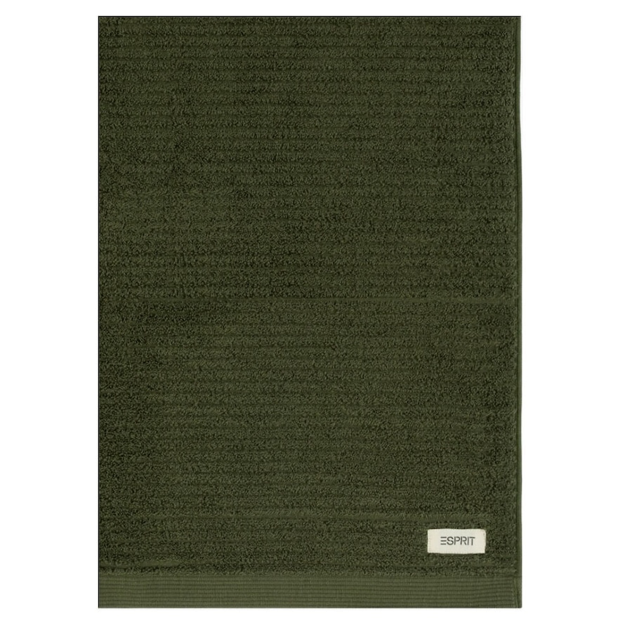 Esprit 600GSM Porto Ribbed Combed Cotton Bath Towel 68x137cm Olive Khaki Green