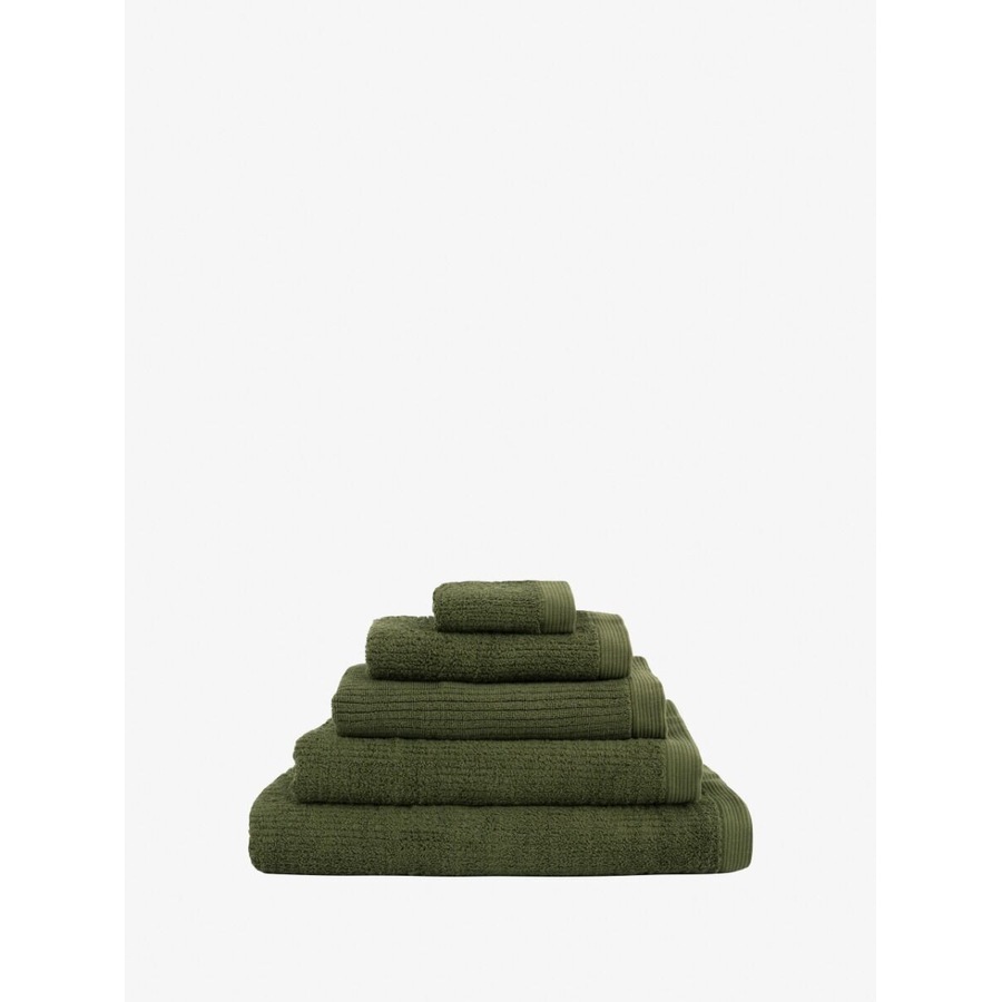 Esprit 600GSM Porto Ribbed Combed Cotton Bath Towel 68x137cm Olive Khaki Green