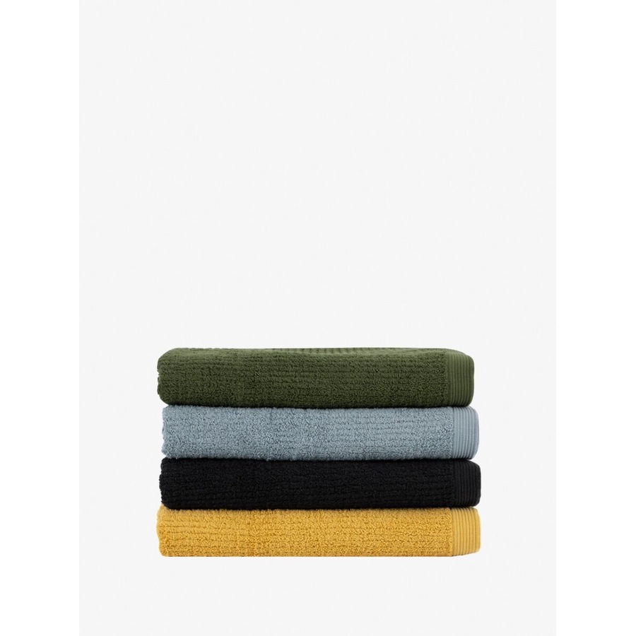 Esprit 600GSM Porto Ribbed Combed Cotton Bath Towel 68x137cm Olive Khaki Green