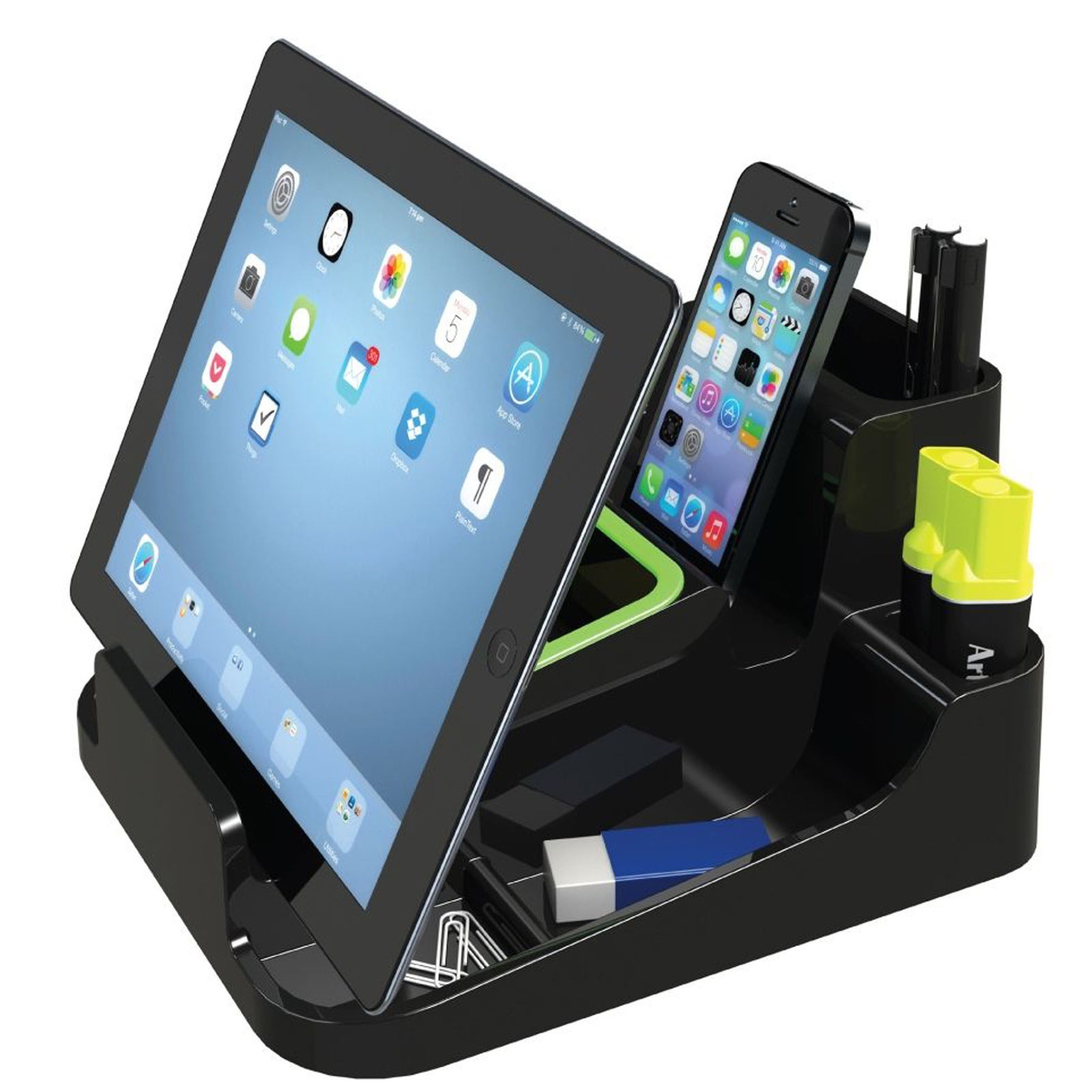 Esselte Smart Caddy Black Desk Stationary Organiser/Stand for Phone/Tablet/Pen