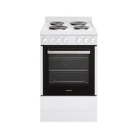 Euromaid 54cm/83L Electric Oven Range Cooker w/Solid Cooktop Single Cavity White