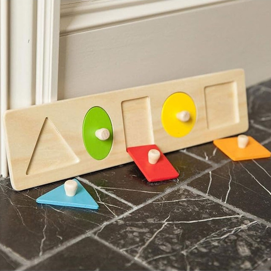 Fat Brain Toy Co. Let's Learn Shapes! Wooden Puzzle Toddler/Childrens Toy 12m+