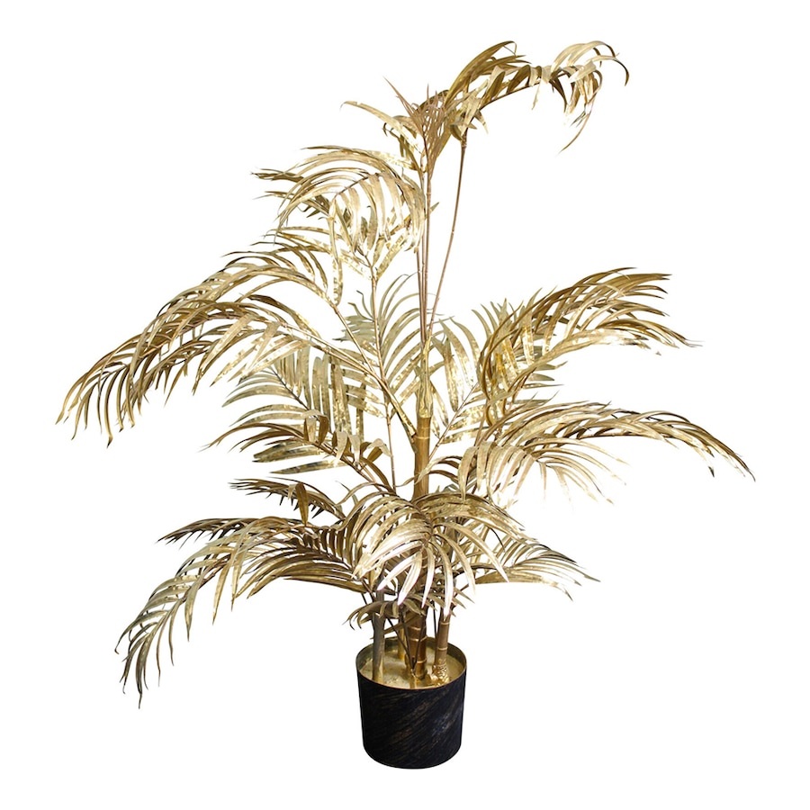 Faux 110cm Palm Artificial/Fake Home/Office Decorative Leaf Plant w/ Pot Gold