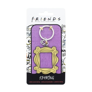 Friends Frame Metal Keyring Hanging Bag Charm Accessory Keychain Rectangle GLD