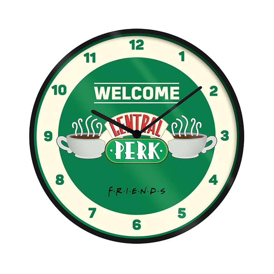 Buy Friends TV Central Perk Retro Style Novelty Wall Mounted Clock Set ...