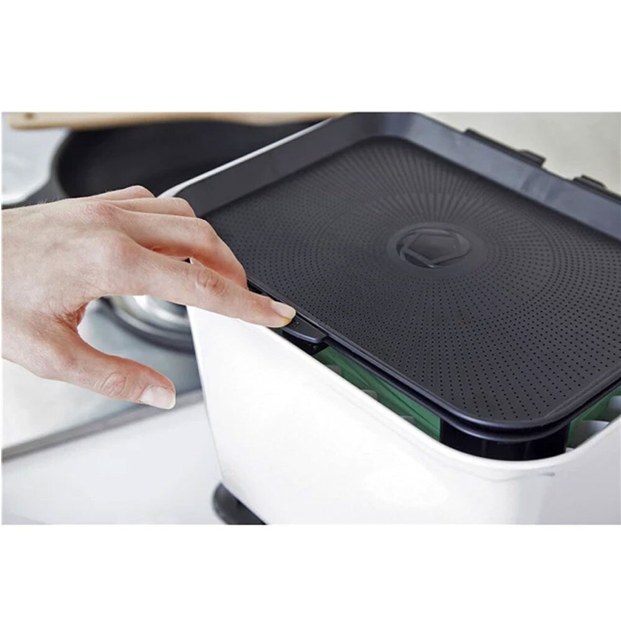 Full Circle Fresh Air Kitchen Cleanliness Compost Waste/Trash Bin White/Grey