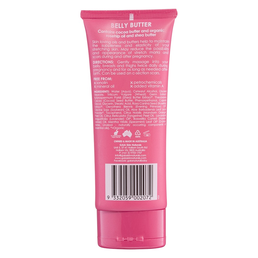 Gaia 150ml Pure/Natural/Organic Belly Butter/Cream Women/Moms Skin Pregnancy