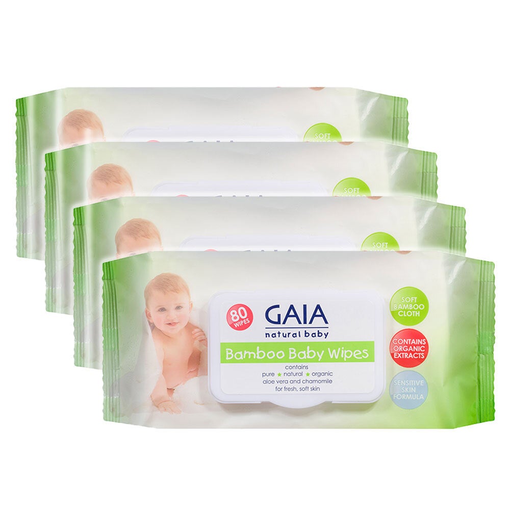 Gaia 320PK Natural/Pure/Organic Bamboo Baby/Kid Wipes Lightly Scent/Free Alcohol