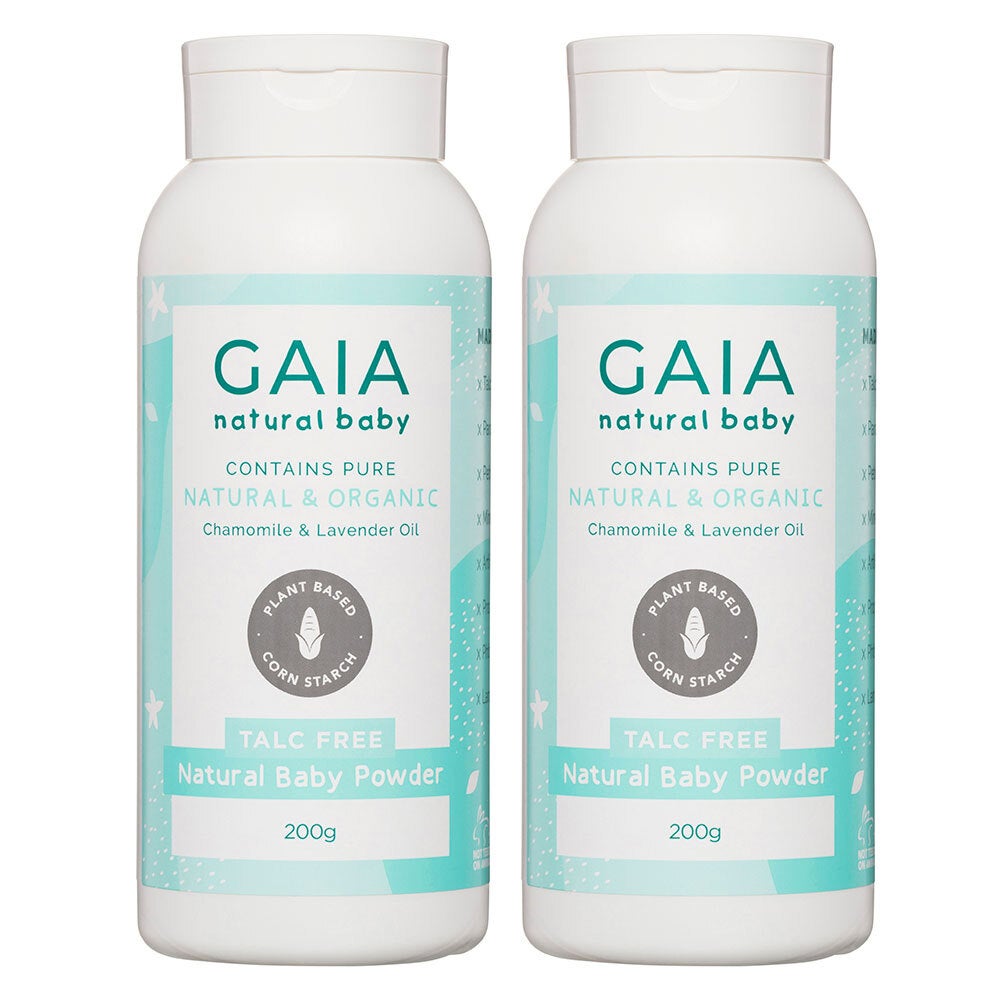 Gaia 400g Natural/Pure/Organic Baby Powder Vegan Friendly/Talc Free Cornstarch