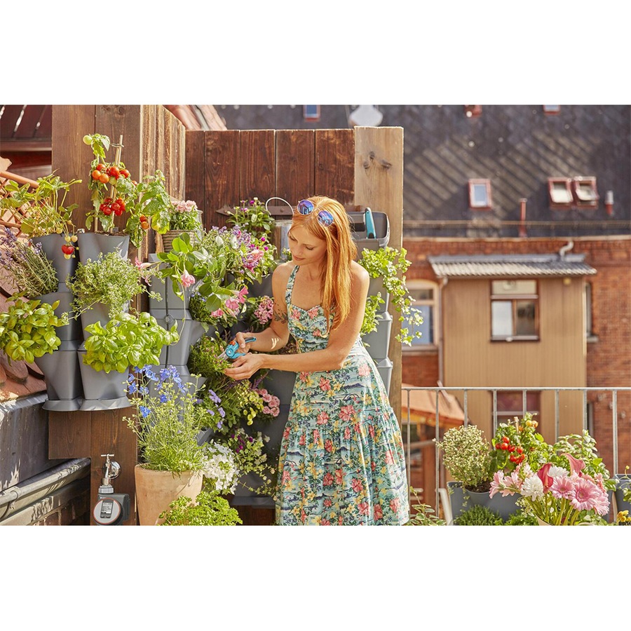Gardena 13150-20 Basic Terrace/Balcony Vertical Planter Box Set Plants/Flowers