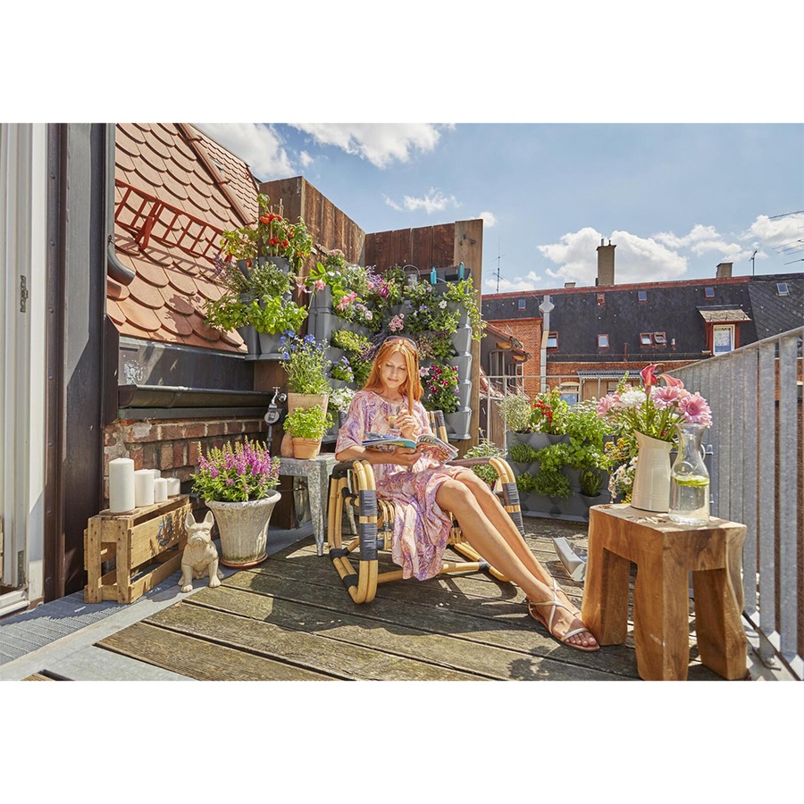 Gardena 13150-20 Basic Terrace/Balcony Vertical Planter Box Set Plants/Flowers