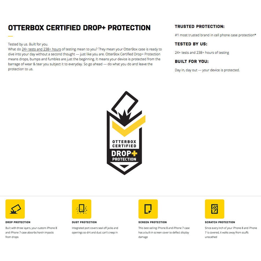 OtterBox Defender Tough Shockproof Case w/Screen Protector for iPhone 7/8 Black