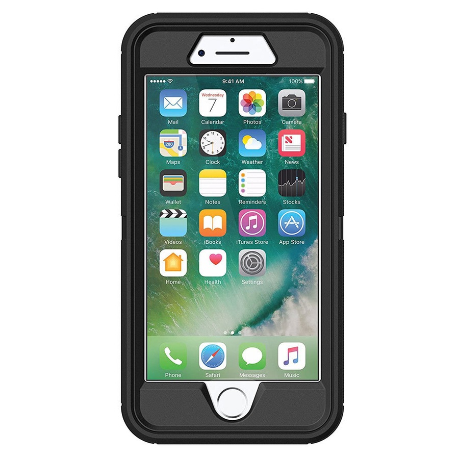 OtterBox Defender Tough Shockproof Case w/Screen Protector for iPhone 7/8 Black