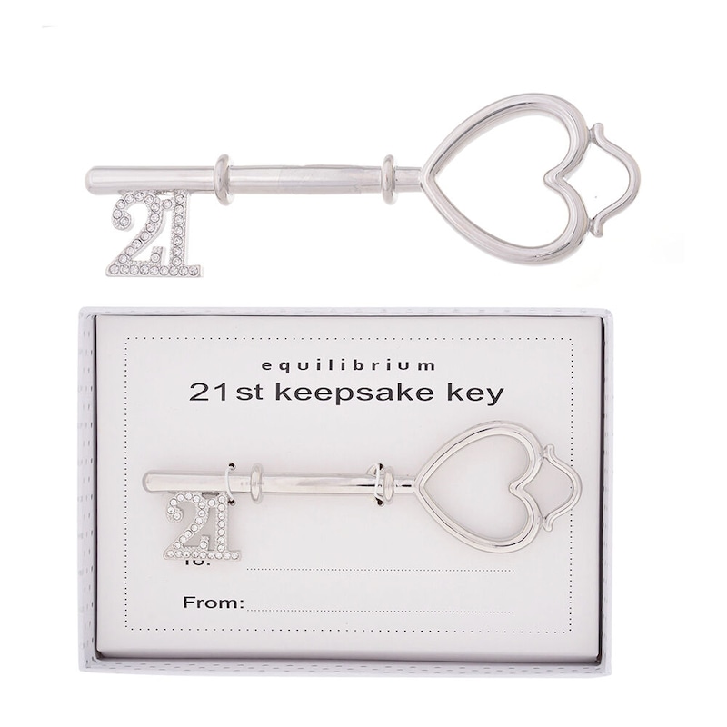 Buy Gibson Gifts Womens Equilibrium Silver Plated 21st Birthday Key ...
