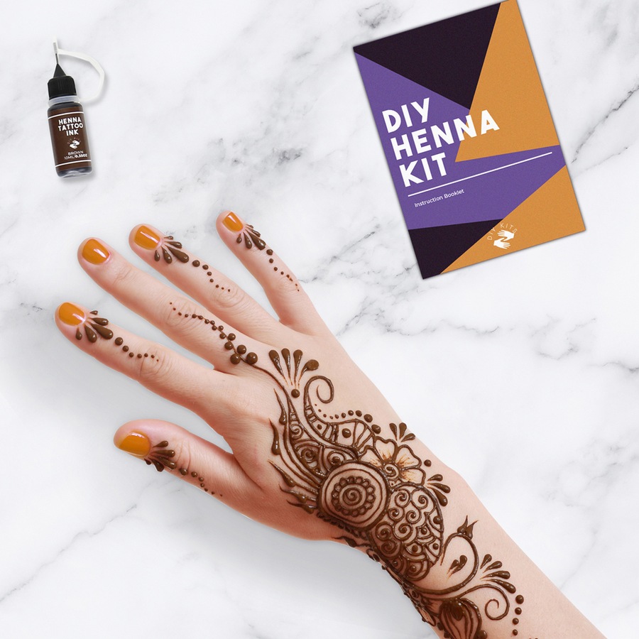 Gift Republic DIY Henna Kit Body Art Temporary Tattoo w/ Stencils/Coloured Inks
