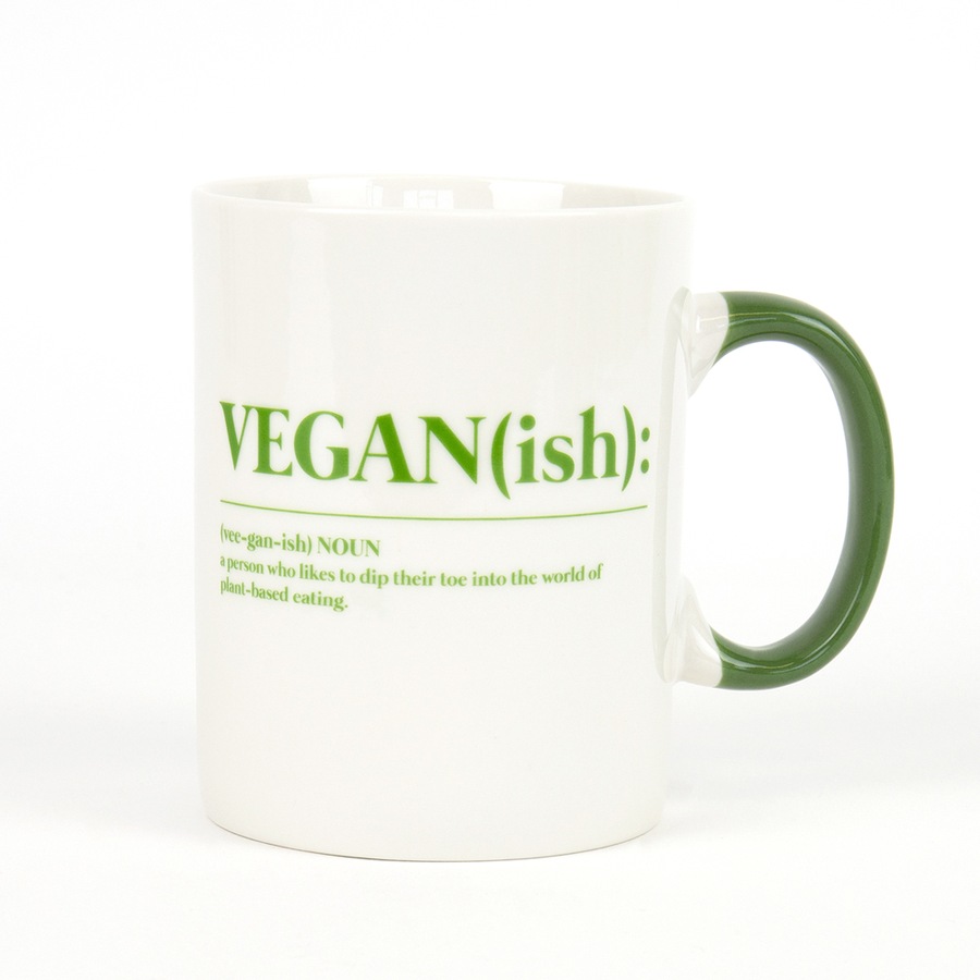 Gift Republic Vegan(ish) Coffee Mug Tea/Milk Cup w/ Handle Novelty Drinkware WHT