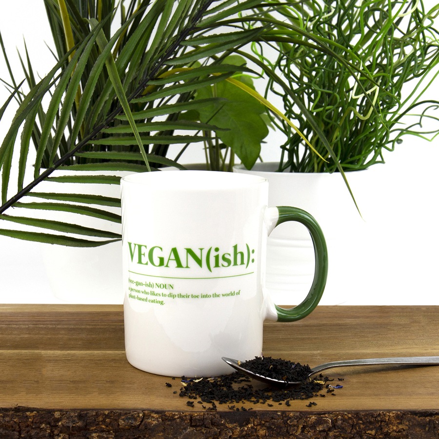 Gift Republic Vegan(ish) Coffee Mug Tea/Milk Cup w/ Handle Novelty Drinkware WHT
