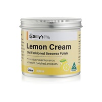 Gilly's 200ml Clear Lemon Cream Light Beeswax Maintenance Polish For Furniture