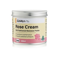 Gilly's 200ml Clear Rose Cream Light Beeswax Maintenance Polish For Furniture