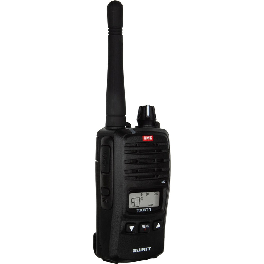 GME UHF CB 2 Watt Ultra Compact 80 Channel Handheld Radio Black