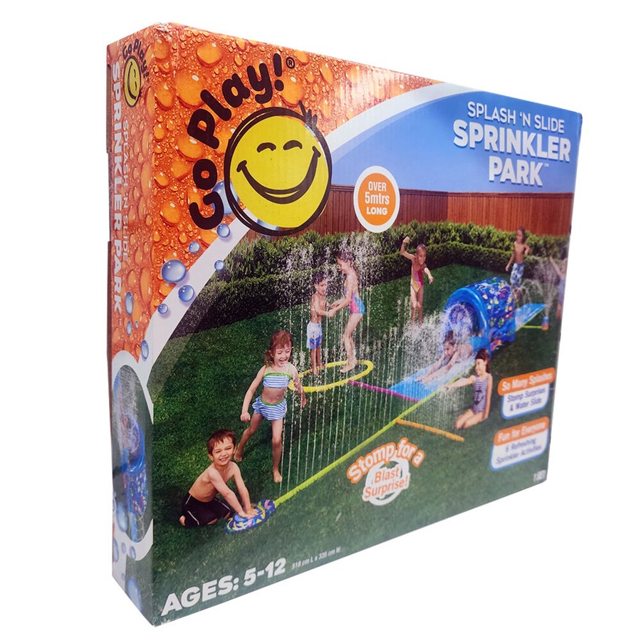 Go Play! Splash 'N Slide Inflatable Sprinkler Park with Water Volcano Kids 5Y+