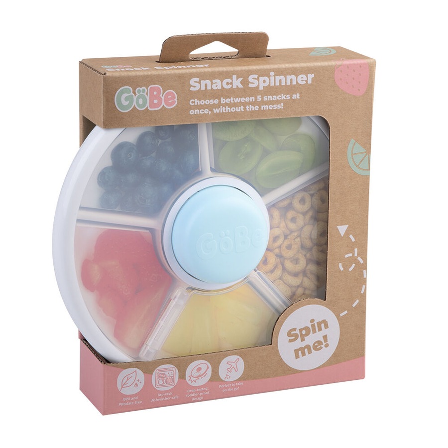 GoBe Original Round Snack Spinner Food Storage Container 16.5cm Blue 3y+
