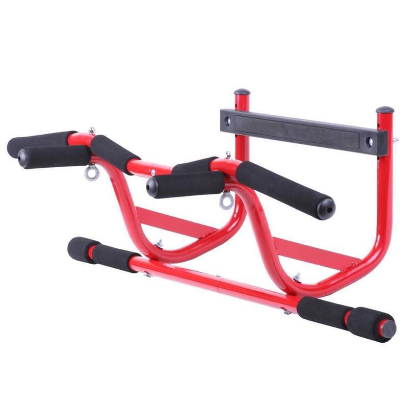 GoFit Elevated 91cm ChinUps/PullUps/PushUps/SitUps Portable Fitness Bar Red Fitness World Wide