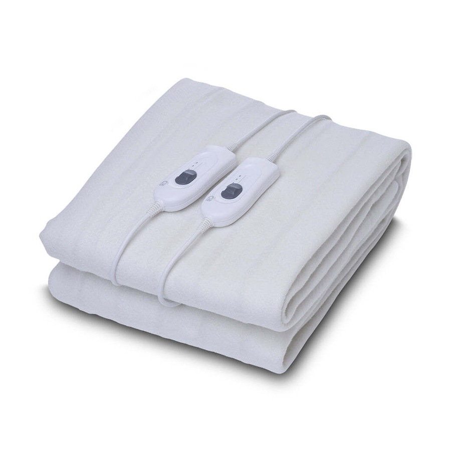 Goldair Select Flat Electric Blanket For Queen Bed Tie Down Heated 60W White