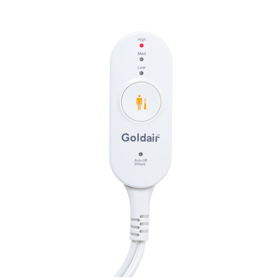 Goldair Waterproof Electric Blanket For Single Size Bed Adjustable Heated 60W