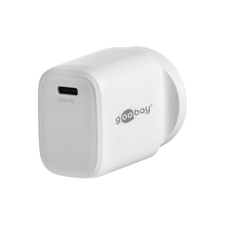 Goobay Wall Charger Adapter Plug ANZ 20W USB-C PD For Apple/Samsung White