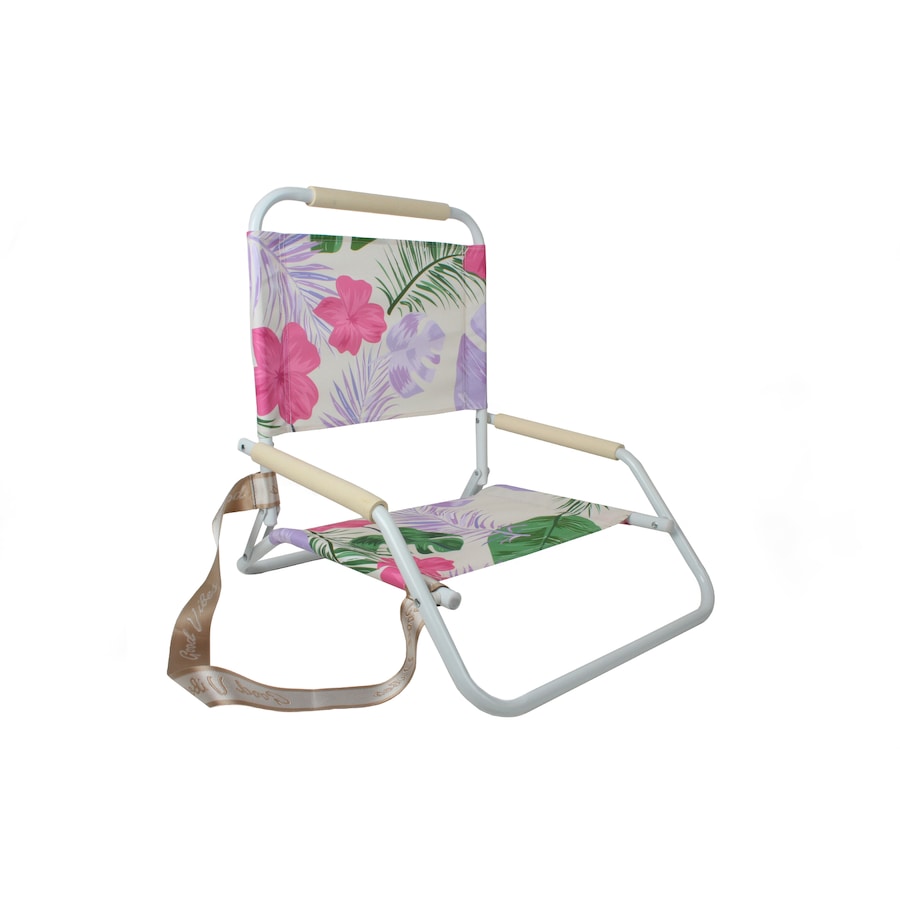Good Vibes 60x58cm Beach/Outdoor Chair Foldable Hawaiian w/ Steel Frame White