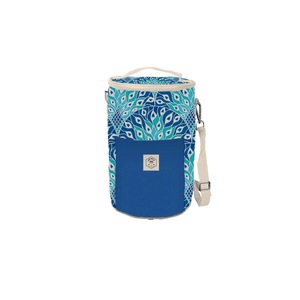 Good Vibes Barrel Cooler Bag Peacock Paradise Print Camping Outdoors 34x20cm