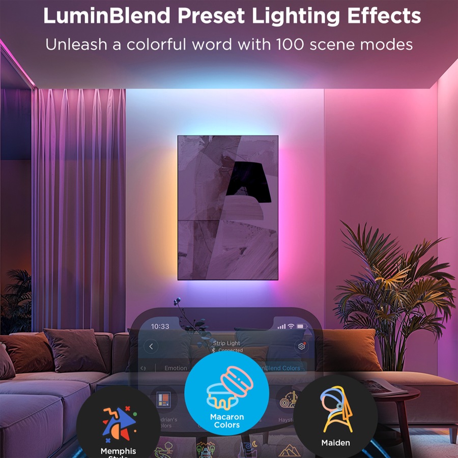 Govee LED Strip Light 2 Pro 2M 5-in-1 RGBIC+ Technology String Lighting