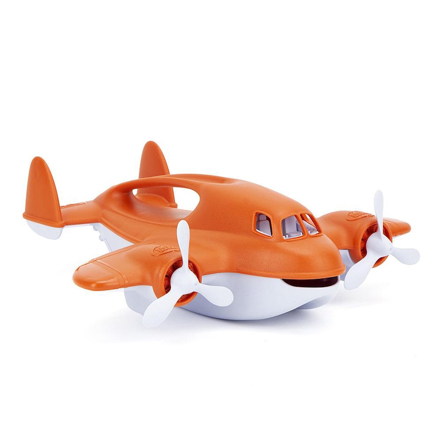 Green Toys Fire Plane Sensory Fun Water Play Kids/Toddler Bath Toy Orange 1+